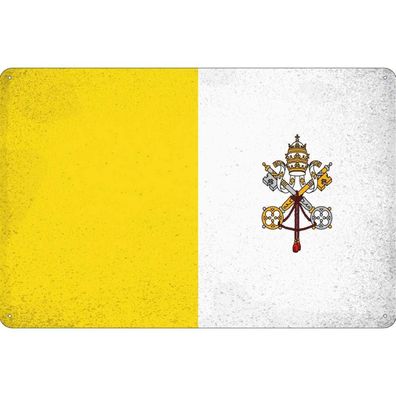 vianmo Blechschild Wandschild 20x30 cm Vatikanstadt Fahne Flagge