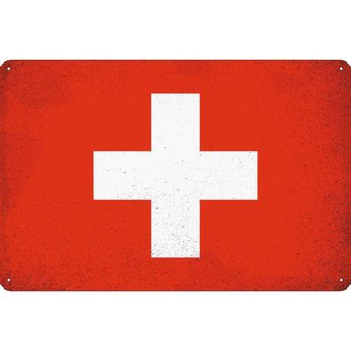 vianmo Blechschild Wandschild 30x40 cm Schweiz Fahne Flagge