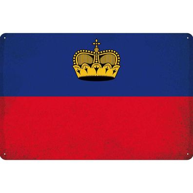 vianmo Blechschild Wandschild 30x40 cm Liechtenstein Fahne Flagge