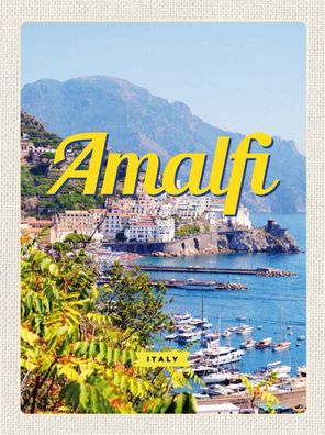 Blechschild 20x30 cm - Amalfi Italy Meerblick