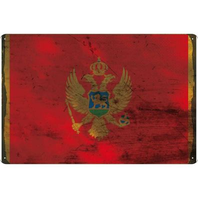 vianmo Blechschild Wandschild 30x40 cm Montenegro Fahne Flagge