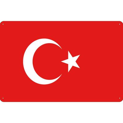 vianmo Blechschild Wandschild 20x30 cm Türkei Fahne Flagge