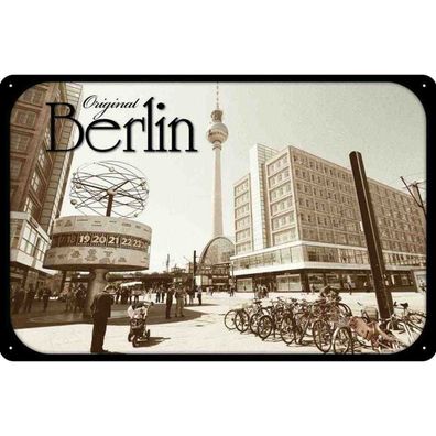 Blechschild 20x30 cm - Berlin original Fernsehturm Foro