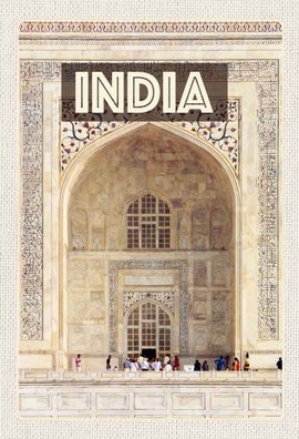 Blechschild 20x30 cm - Indien Moschee Eingang Islam Menschen