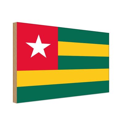 vianmo Holzschild Holzbild 30x40 cm Togo Fahne Flagge