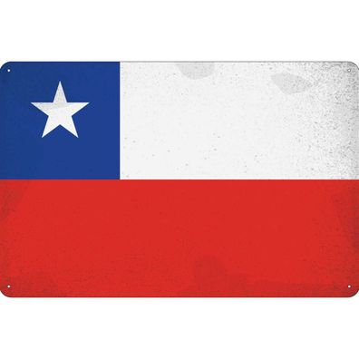 vianmo Blechschild Wandschild 30x40 cm Chile Fahne Flagge