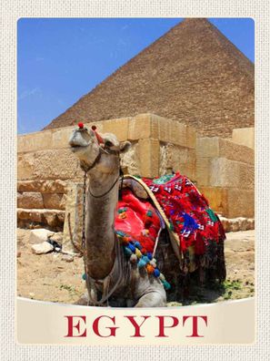 vianmo Holzschild 30x40 cm Abenteuer & Reisen Ägypten Afrika Kamel Wüste