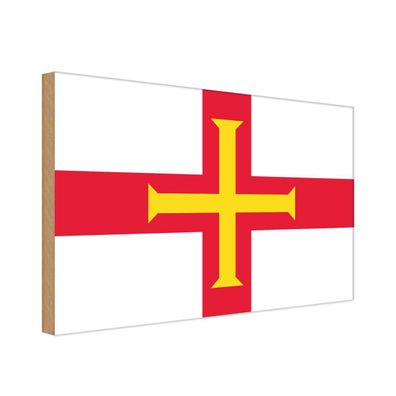 vianmo Holzschild Holzbild 20x30 cm Guernsey Fahne Flagge