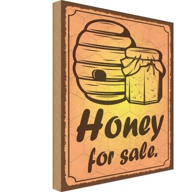 vianmo Holzschild 30x40 cm Hofladen Marktstand Laden Honey for sale Honig Verkauf