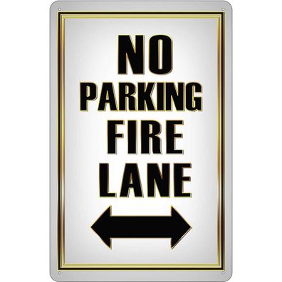 Blechschild 20x30 cm - No Parking Fire Lane Left Right