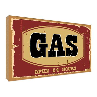 vianmo Holzschild 30x40 cm Hinweis GAS open 24 hours