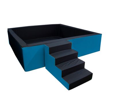 Golden Group Bällebad XXL mit Treppe 200x200x60cm - Schaumstoff Pool, Bälle, UE