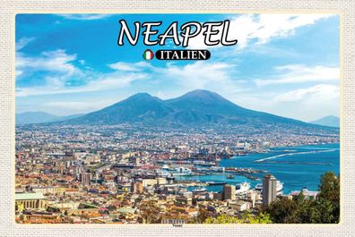 Blechschild 20x30 cm - Neapel Italien Vesuv