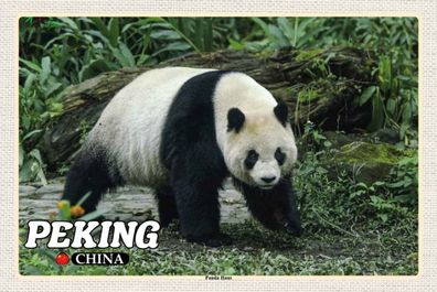 vianmo Holzschild 20x30 cm Stadt Peking China Panda Haus