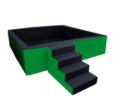 Golden Group Bällebad XXL mit Treppe 300x200x60cm - Schaumstoff Pool, Bälle, UE