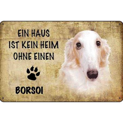 vianmo Blechschild 20x30 cm gewölbt Tier Borsoi Hund ohne kein Heim