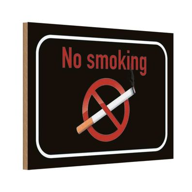 vianmo Holzschild 18x12 cm Hinweis No smoking Rauchverbot
