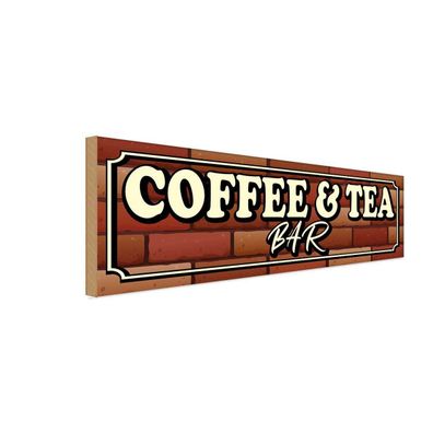 vianmo Holzschild 27x10 cm Essen Trinken Coffee & Tea Bar Kaffee Tee