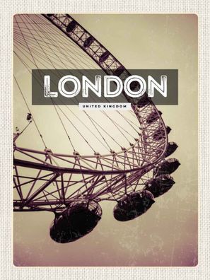 Blechschild 30x40 cm - London England London Eye Reise