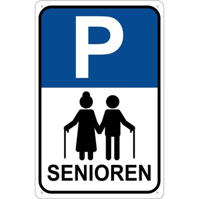 vianmo Blechschild 18x12 cm gewölbt Parkplatzschild Parkplatz Senioren