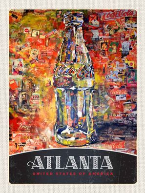 Blechschild 30x40 cm - Antlanta Amerika Coca Cola Gemälde
