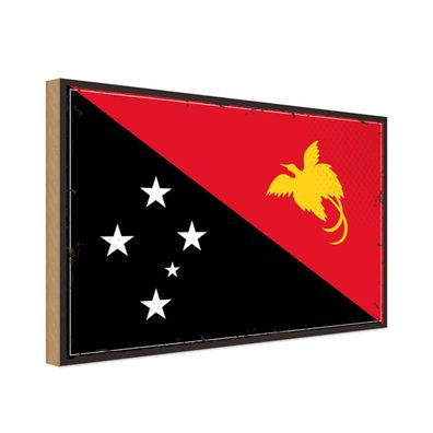 vianmo Holzschild Holzbild 20x30 cm Papua-Neuguinea Fahne Flagge