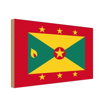 vianmo Holzschild Holzbild 20x30 cm Grenada Fahne Flagge
