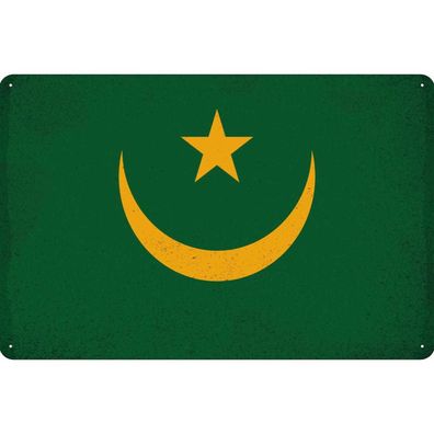vianmo Blechschild Wandschild 30x40 cm Mauretanien Fahne Flagge