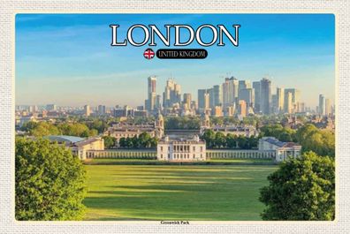 Blechschild 20x30 cm - Greenwich Park England London