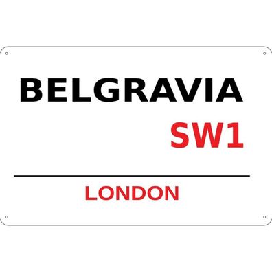 vianmo Blechschild 20x30 cm gewölbt England Street Belgravia SW1