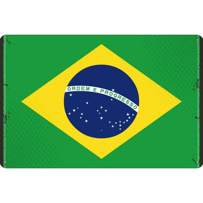 vianmo Blechschild Wandschild 30x40 cm Brasilien Fahne Flagge