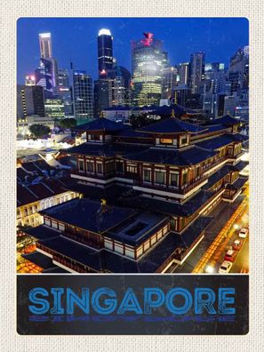 Holzschild 30x40 cm - Singapur Stadt Asien Hochhaus Indien