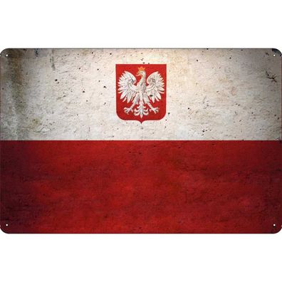 vianmo Blechschild Wandschild 20x30 cm Polen Fahne Flagge