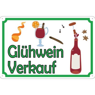 vianmo Blechschild 20x30 cm gewölbt Essen Trinken Glühwein Verkauf