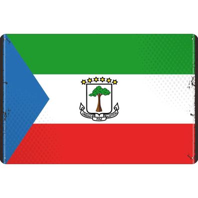 vianmo Blechschild Wandschild 30x40 cm Äquatorialguinea Fahne Flagge