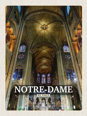 vianmo Blechschild 30x40 cm gewölbt Stadt Notre Dame Paris Kathedrale