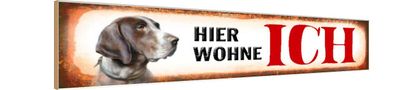 vianmo Holzschild 46x10 cm Tier Jagdhund Hund hier wohne