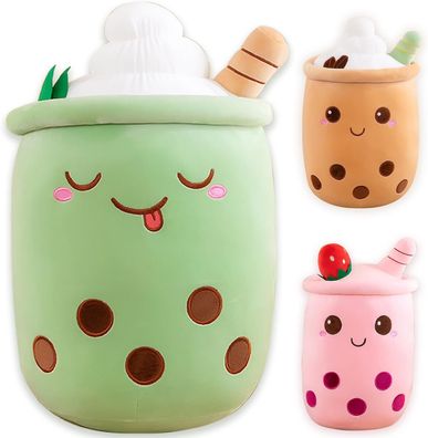 Bubble Tea Kuscheltier SüßE Kissen, Plushie Stofftier Boba Teetasse grün 23cm