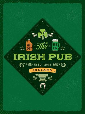 Holzschild 30x40 cm - Ireland Irish Pub Whiskey Beer