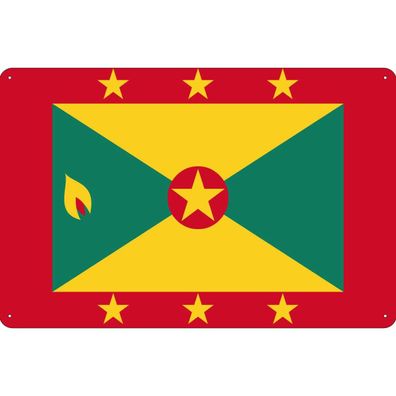 vianmo Blechschild Wandschild 20x30 cm Grenada Fahne Flagge
