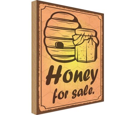 vianmo Holzschild 18x12 cm Hofladen Marktstand Laden Honey for sale Honig Verkauf