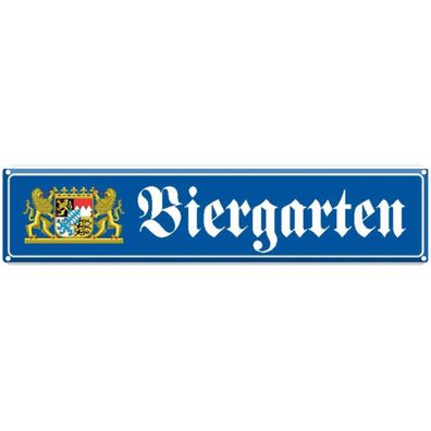 Blechschild 46x10 cm - Biergarten Oktoberfest