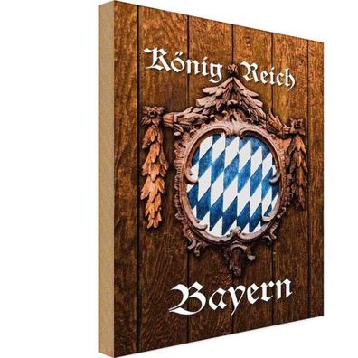 vianmo Holzschild 20x30 cm Deutschland Königreich Bayern Holzoptik