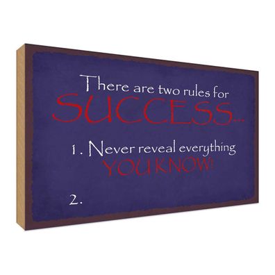vianmo Holzschild 30x40 cm Dekoration two rules for Success never