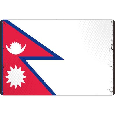 vianmo Blechschild Wandschild 30x40 cm Nepal Fahne Flagge