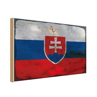 vianmo Holzschild Holzbild 30x40 cm Slowakei Fahne Flagge