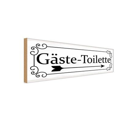 vianmo Holzschild 27x10 cm Hinweis Gäste-Toilette rechts
