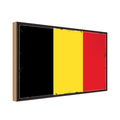 vianmo Holzschild Holzbild 20x30 cm Belgien Fahne Flagge