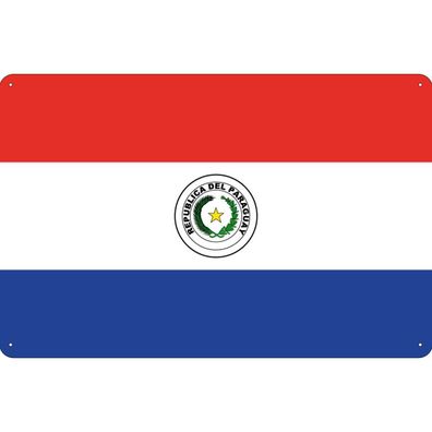 vianmo Blechschild Wandschild 30x40 cm Paraguay Fahne Flagge