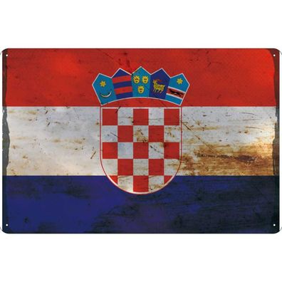 vianmo Blechschild Wandschild 30x40 cm Kroatien Fahne Flagge